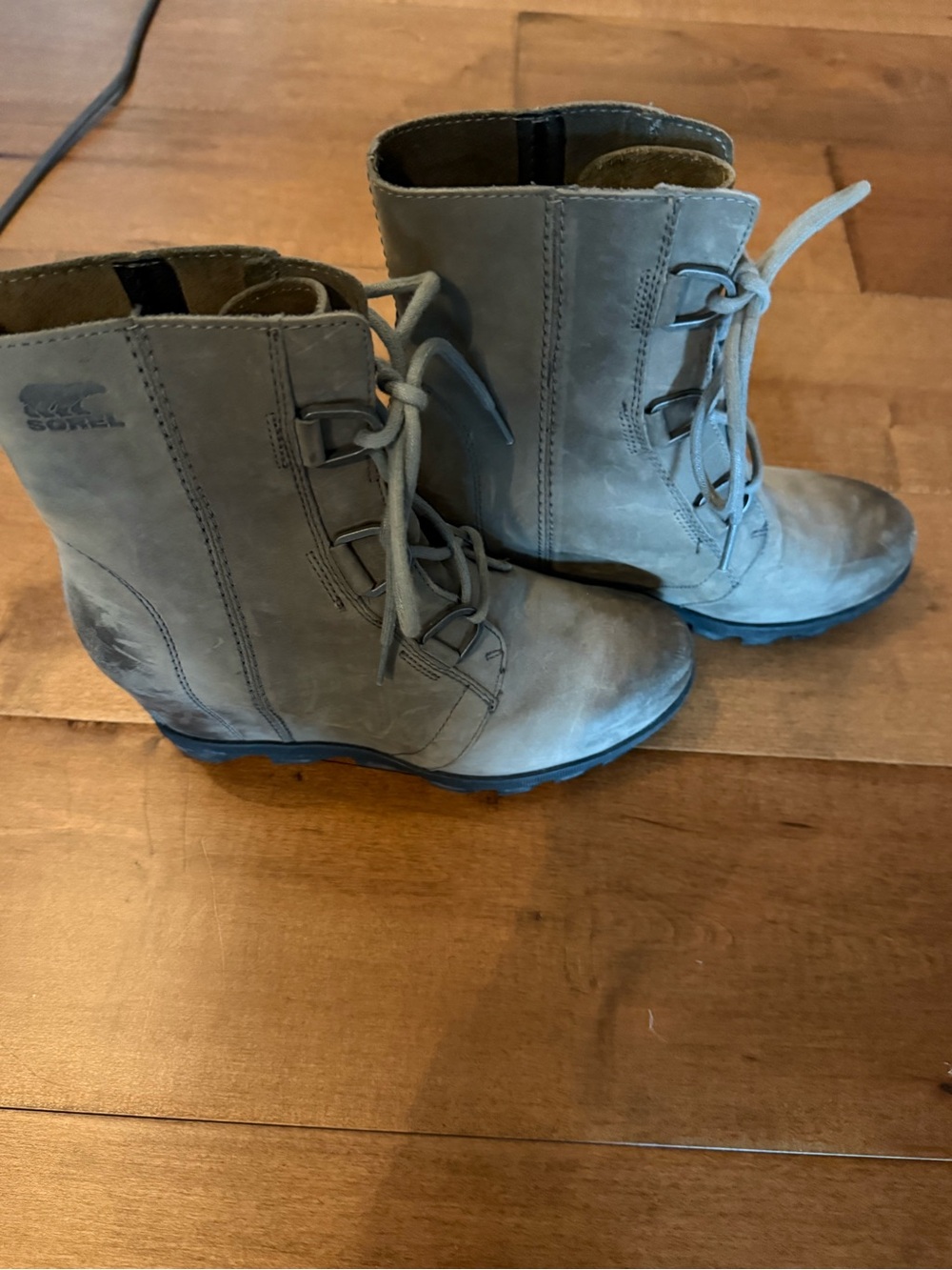 Sorel Women's Lace-Up Boots in Gray Suede
